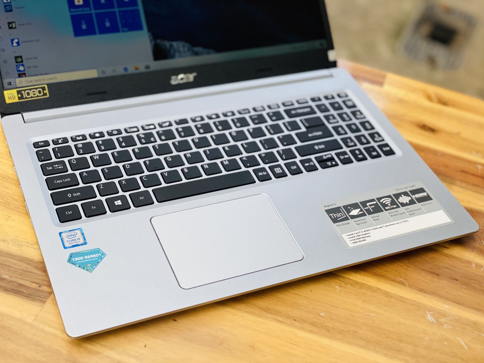 Laptop Acer Aspire A315-54-59kt, i5 8265U SSD250 Full HD Viền Mỏng Full Box New BH Chính hãng Toàn Quốc5