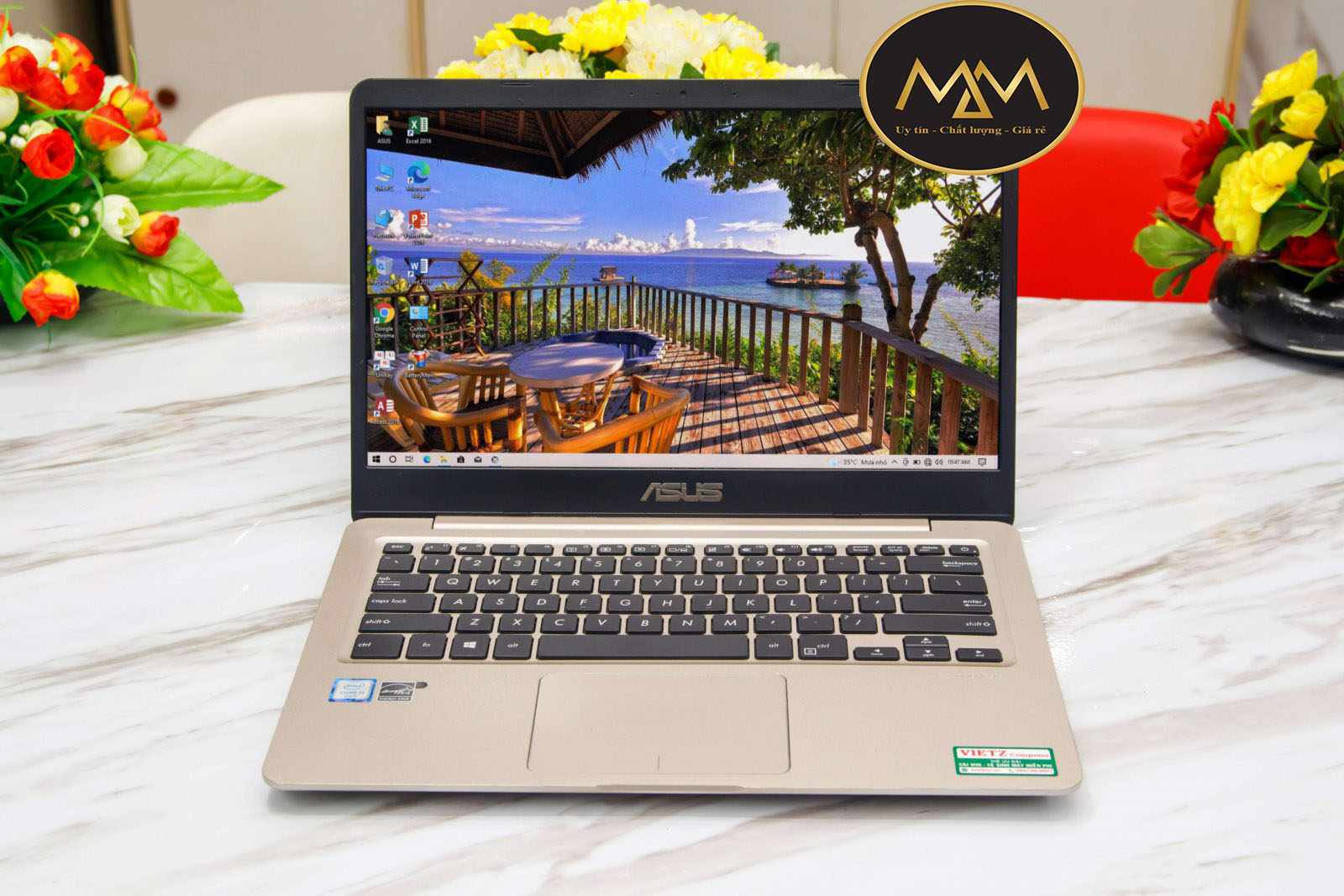 Laptop Asus Vivobook X411UA/ i5 8250 8CPUS/ RAM 8G/ SSD/ 14inch/ Viền Mỏng/ GOLD1